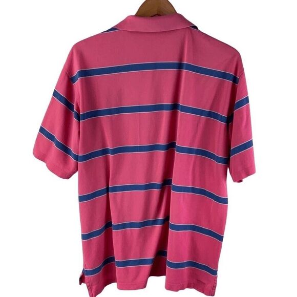 Peter Millar Sea Island Striped Coral Pink Vintage Golf Polo Men's Size L - Picture 3 of 10